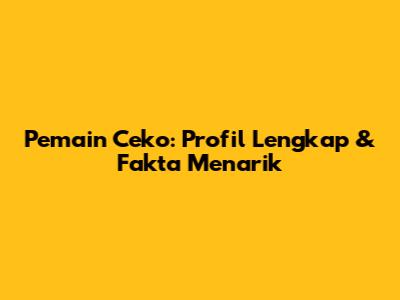 Pemain Ceko: Profil Lengkap & Fakta Menarik
