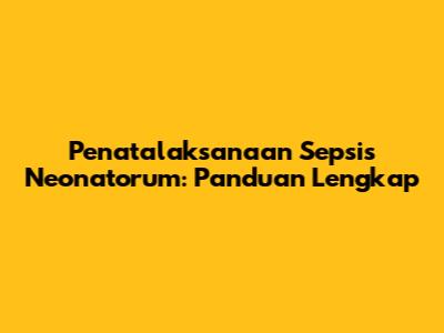 Penatalaksanaan Sepsis Neonatorum: Panduan Lengkap