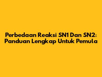 Perbedaan Reaksi SN1 Dan SN2: Panduan Lengkap Untuk Pemula