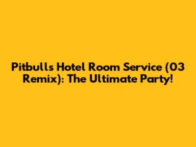 Pitbull's Hotel Room Service (03 Remix): The Ultimate Party!