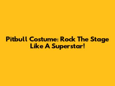 Pitbull Costume: Rock The Stage Like A Superstar!