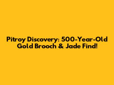 Pitroy Discovery: 500-Year-Old Gold Brooch & Jade Find!