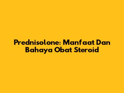Prednisolone: Manfaat Dan Bahaya Obat Steroid