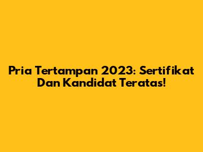 Pria Tertampan 2023: Sertifikat Dan Kandidat Teratas!