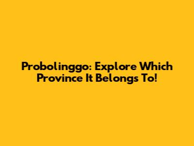 Probolinggo: Explore Which Province It Belongs To!