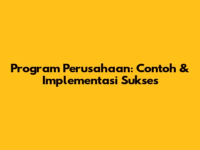 Program Perusahaan: Contoh & Implementasi Sukses