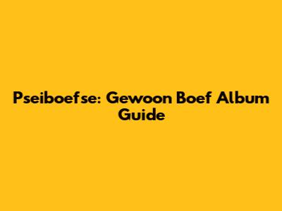 Pseiboefse: Gewoon Boef Album Guide