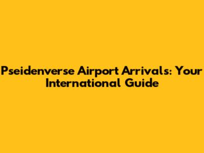 Pseidenverse Airport Arrivals: Your International Guide
