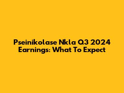 Pseinikolase Nkla Q3 2024 Earnings: What To Expect