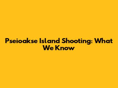 Pseioakse Island Shooting: What We Know