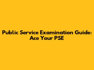 Public Service Examination Guide: Ace Your PSE