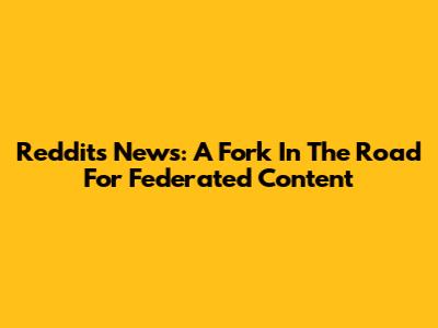 Reddit's News: A Fork In The Road For Federated Content