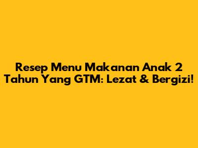 Resep Menu Makanan Anak 2 Tahun Yang GTM: Lezat & Bergizi!