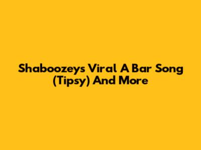 Shaboozey's Viral 'A Bar Song (Tipsy)' And More