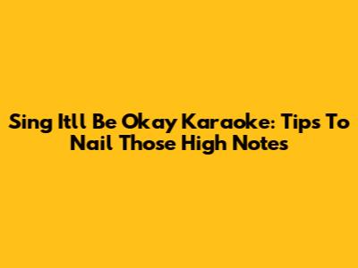 Sing 'It'll Be Okay' Karaoke: Tips To Nail Those High Notes