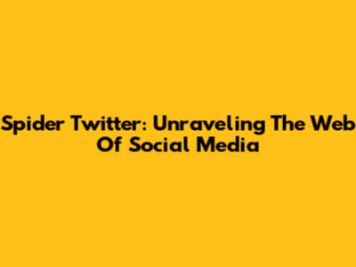 Spider Twitter: Unraveling The Web Of Social Media