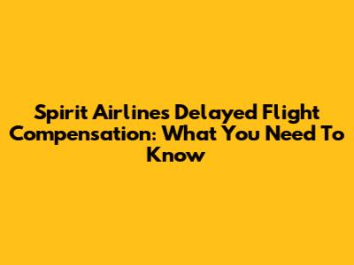 Spirit Airlines Delayed Flight Compensation: What You Need To Know