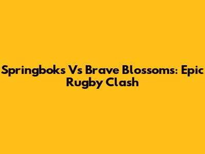 Springboks Vs Brave Blossoms: Epic Rugby Clash