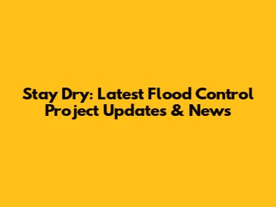 Stay Dry: Latest Flood Control Project Updates & News