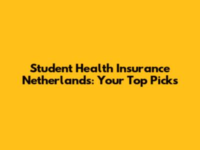 Student Health Insurance Netherlands: Your Top Picks