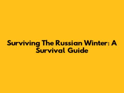 Surviving The Russian Winter: A Survival Guide