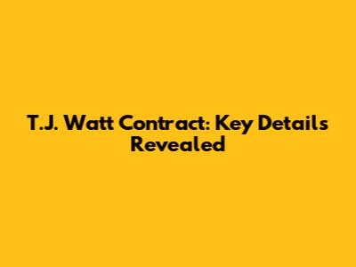 T.J. Watt Contract: Key Details Revealed