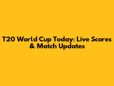 T20 World Cup Today: Live Scores & Match Updates