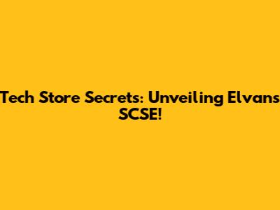Tech Store Secrets: Unveiling Elvan's SCSE!