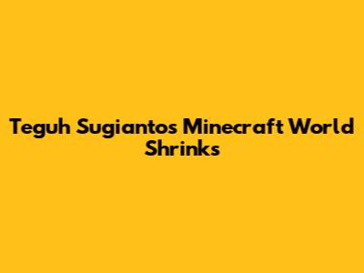 Teguh Sugianto's Minecraft World Shrinks