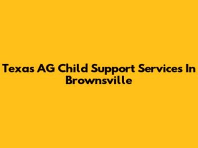 Texas AG Child Support Services In Brownsville
