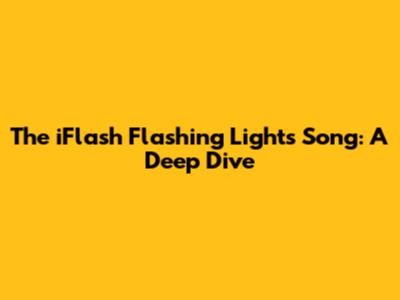 The "iFlash Flashing Lights" Song: A Deep Dive