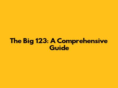 The Big 123: A Comprehensive Guide