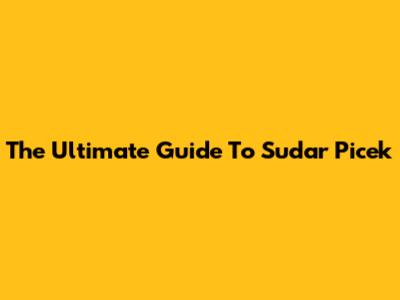 The Ultimate Guide To Sudar Picek
