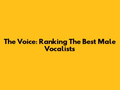 The Voice: Ranking The Best Male Vocalists