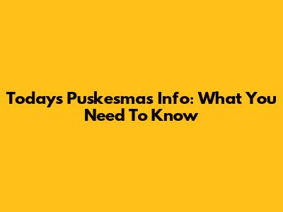 Today's Puskesmas Info: What You Need To Know