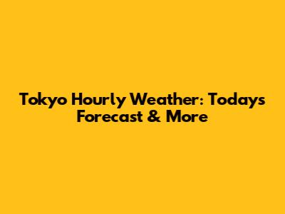 Tokyo Hourly Weather: Today's Forecast & More