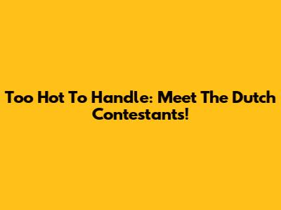 Too Hot To Handle: Meet The Dutch Contestants!