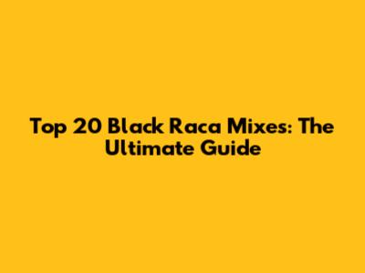 Top 20 Black Raca Mixes: The Ultimate Guide