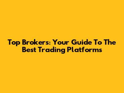 Top Brokers: Your Guide To The Best Trading Platforms