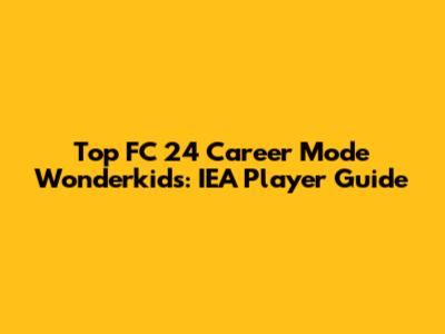 Top FC 24 Career Mode Wonderkids: IEA Player Guide