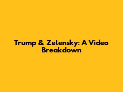 Trump & Zelensky: A Video Breakdown