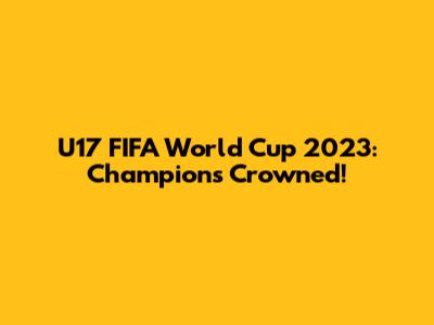 U17 FIFA World Cup 2023: Champions Crowned!