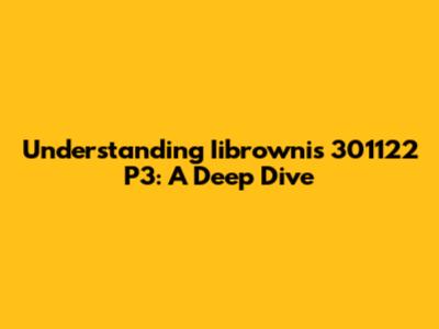 Understanding Iibrownis 301122 P3: A Deep Dive