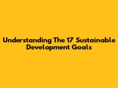 Understanding The 17 Sustainable Development Goals
