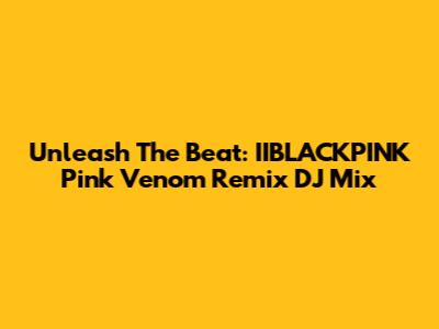 Unleash The Beat: IIBLACKPINK Pink Venom Remix DJ Mix