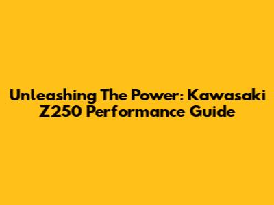 Unleashing The Power: Kawasaki Z250 Performance Guide