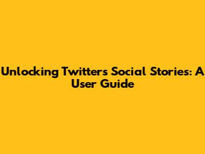 Unlocking Twitter's Social Stories: A User Guide