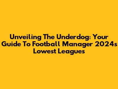Unveiling The Underdog: Your Guide To Football Manager 2024's Lowest Leagues