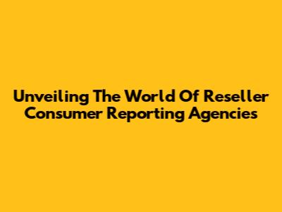 Unveiling The World Of Reseller Consumer Reporting Agencies