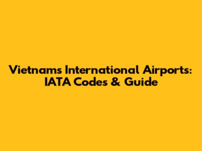 Vietnam's International Airports: IATA Codes & Guide